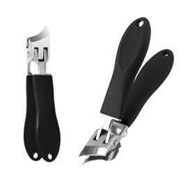 Slanted Nail Clippers with Wide Jaw Opening and Splash Guard, Curved Nail Clippers Fingernails Toenails Nail Cutter Nail Clipper Black Large Nail Clippers for Adults Seniors
