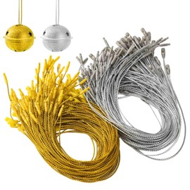 400 Pieces Christmas Ornaments Hangers with Snap Fastener, Precut Hanging Ropes Strings for Christmas Tree Ornament Decorations (200 PCS Gold + 200 PCS Silver)