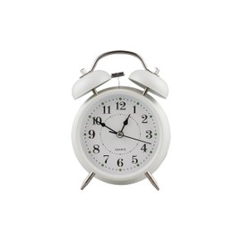 CONTROL EXPERT Reloj Despertador Campana Retro Analógico Estilo Vintage Alarma Decorativo Retro Retroiluminación (Blanco)