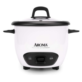 Aroma Housewares 6-Cup (Cooked) (3-Cup UNCOOKED) Pot-Style Rice Cooker (ARC-743G) , White