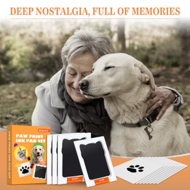 Nabance Paw Print Kit for Dog Cats, Pet Paw Print Impression Kit, 4 Inkless Print Pads, 8 Imprint Cards, Nose Print Stamp Pad for Dogs, Clean Touch Pet Footprint Kit, Pet Paw Ink Pad Family Keepsake