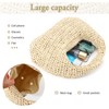 Fecialy Straw Bag for Women Half Moon Shoulder Handbag Straw