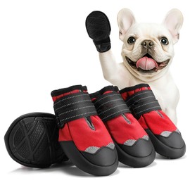 Aokown Dog Shoes for Medium Dogs, Large Waterproof Dog Boots for Winter Snow, Summer Hot Pavement, Dog Booties & Paw Protectors Size 4