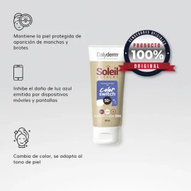 Protector Solar Spf 50+ Switch 60g Dailyderm Resistente Agua