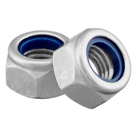 Locking Nut Hexagonal Nut DIN 985/ISO 10511 Standard Shape Stainless Steel A2 V2A, Stop Nut Self-Locking Nut Stainless Steel Nut Hexagonal Screw Nut (M10, Pack of 50)