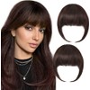 2 Extensión de Flequillo, Flequillo de Cabello Humano con Clip