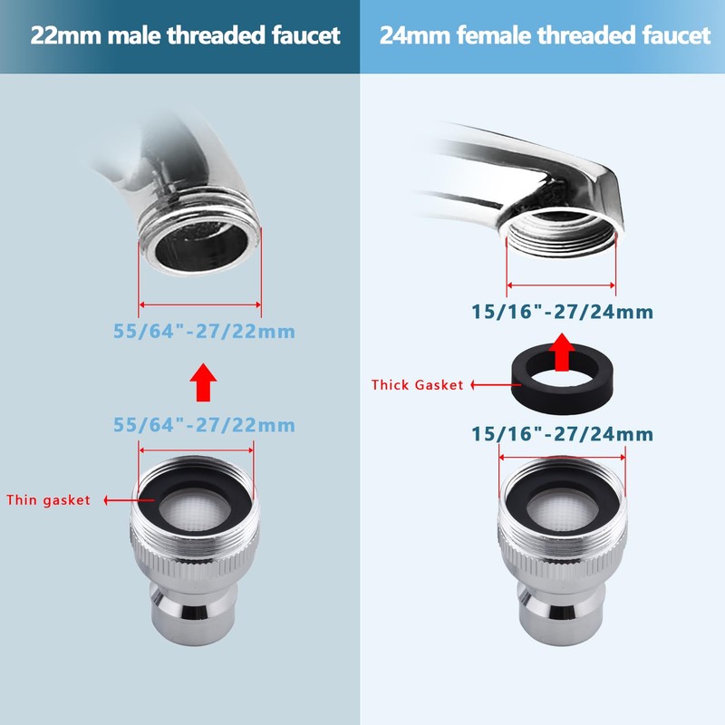 LUOFANT Dishwasher Faucet Adapter with Aerator, Sink Faucet Adapter for