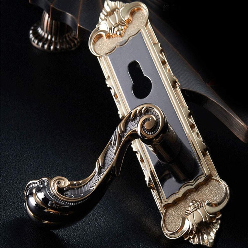 Eapmic Antique Gold Privacy Door Security Entry Handle Lock Mortise
