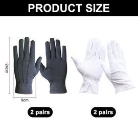 FDGGT 4 Paar Zeremonienhandschuhe, Arbeitshandschuhe, Polyesterhandschuhe, Weiche Atmungsaktive Handschuhe, Bekleidungszubehör