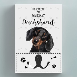 Global Designs Walkies Dachshund Themed Wall Hung Lead Hook Dog Breed Lead Holder Wall Hook