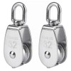 POFET 4 Pieces Single Pulley Block, 304 Stainless Steel, Lifting