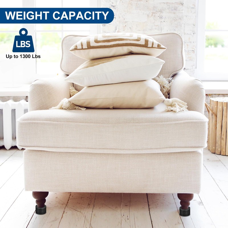 sourcing map Round Furniture Risers 4 Set, Height 2.36" Adjustable
