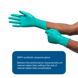 McKesson Perry Synthetic Neoprene Surgical Gloves, Sterile - Powder-Free, Extended Cuff, Hand Specific, Smooth, Chemo Tested - Dark Green, Size 8.5, 50 Count, 1 Box