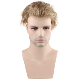 Rossy&Nancy Men's Toupee 10"x8" Human Hair Thin Skin Hairpiece Hair Replacement Wigs Mono Lace Net Base for Men #21 Ash Blonde Color (Base Size:10"x8", 21 Ash Blonde Color)
