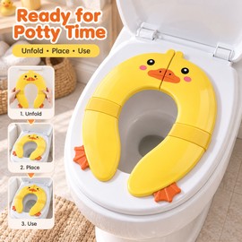 Foldable Potty Seat for Toddler Toilet Training – Portable PP Travel Seat for Home, Trips & Everyday Bathroom Use