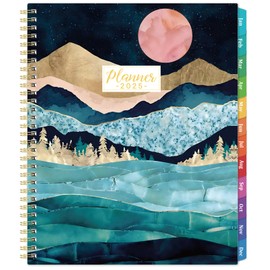 2025 Planner - 9" x 11" Planner Weekly and Monthly 2025, Jan 2025 - Dec 2025,12 Monthly Colorful Tabs, Elastic Closure, Back Pocket - Green Marble