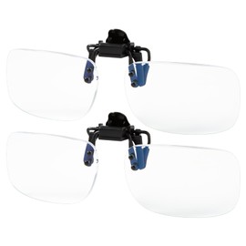Riwissipa 2 Pack Blue Light Blocking Clip-On and Flip-Up Reading Glasses with Magnifying Lenses Readers for Unisex Use (Transparent, 2.5, x)