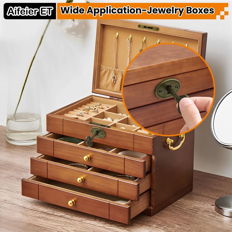 Antique Cabinet Lock Full Mortise Vintage Spring Drawer Lock with