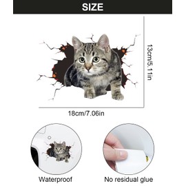 3D Cat Sticker, Car Sticker, Cute Cat Decorations, Custom Car Bumper Sticker, Scratch Theme, Wall Sticker, Style 3