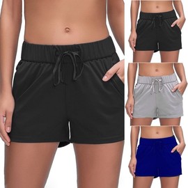 New Women's Loose Lace-Up Yoga Drawstring Pants Size L/Dark Gray 5ea