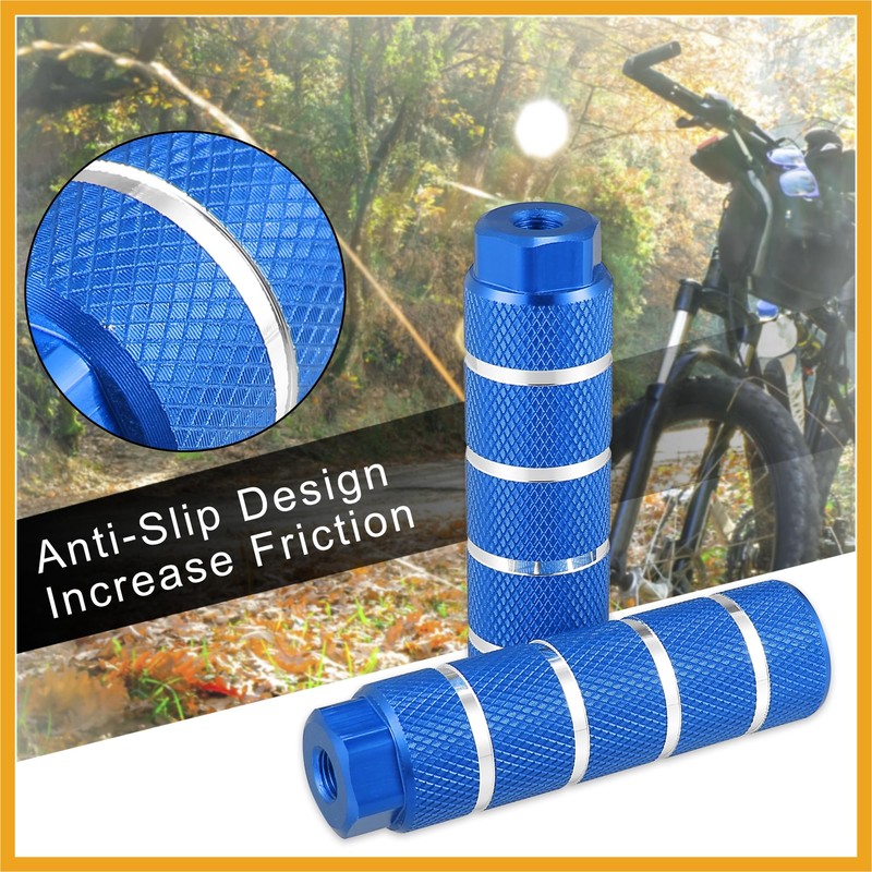 Partuto 4pcs BMX MTB Bike Rear Foot Pegs Footrests Blue