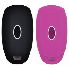 REPROTECTING Silicone Rubber Key Fob Cover Compatible with 2017-2021 Hyundai Accent Azera Elantra GT Kona Veloster Veloster N(not for Keys with Eject/flip/fold Buttons) (Black Purple)