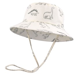 RAOEXI Baby Sun Protection Hat UPF50+ Toddler Girls Summer Bucket Boys Beach Hats Wide Brim Kids Play Hat Cap Outdoor (18.11''(3-6 Months), Beige)