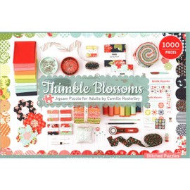 Thimble Blossoms Jigsaw Puzzle for Adults by Camille Roskelley: 1000 Pieces, Dimensions 28” x 20”