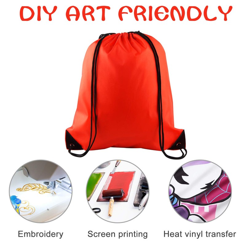 FEPITO 2 Pack Drawstring Backpack Bags Sack Cinch Bag String