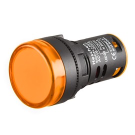 Heschen 22mm LED Indicator Pilot Light, AD16-22D/S, 24VDC 20mA, Yellow Light Colour, 5Pack