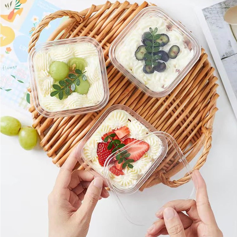 Dessert Cups, 30 PCS Plastic Dessert Cups with Lids and