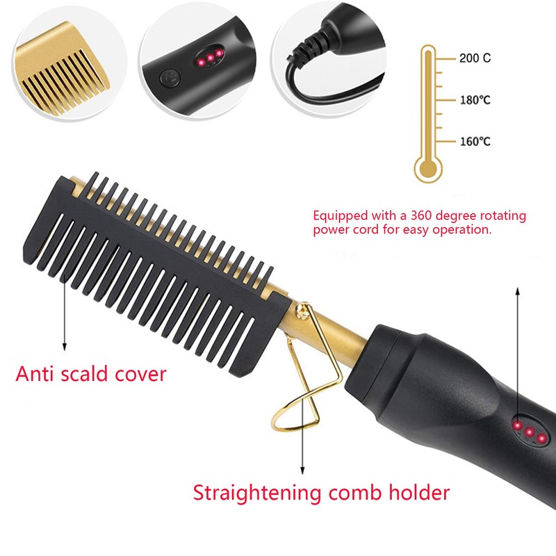 Multifunctional Hair Comb Wet and Dry Hot Heating Curling Straightening