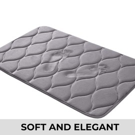 Yafa Home Fashion 1pc:20" X 32" Bath Rug, Memory Foam; Water Absorbent & Non-Slip Bathmats(Grey)