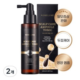 Roserun scalp care essence to relieve hair loss symptoms, functional hair ampoule, ginger hair care serum, scalp cooling care, nutritious hair tonic, 2 pieces, 100ml / 로즈룬 두피 케어 에센스 탈모증상 완화 기능성 헤어 앰플 생강 모발 케어 세럼 두피 쿨링 관리 영양 헤어토닉, 2개, 100ml