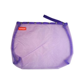 mybaggee Jumbo 7 Snaps Mesh Travel Knitting Bag with Snap Opening, Lightweight Nylon Storage Pouch for Yarns, Needles and Accessories (Purple)