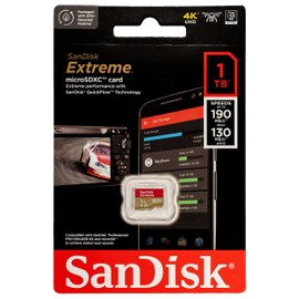 SanDisk 1TB MicroSD Extreme Memory Card Compatible with Insta360 Ace, Ace Pro 2, and Ace Pro Action Camera (SDSQXAV-1T00-GN6MN) C10 V30 Bundle with (1) Everything But Stromboli MicroSDXC Card Reader