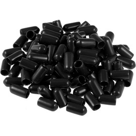 MACHSWON 100pcs Rubber End Caps 6mm ID, Vinyl Round End Cap Cover Screw Thread Protectors Tube Bolt Cap for protection of Screws Tubes Cables Wires, etc