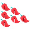 WOONEKY 6pcs Pepper Shaped Boil Lifters Heat-Resistant Pot Spill Stoppers