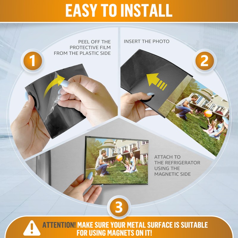 10 Pack 5x7 Magnetic Picture Frames for Refrigerator - Magnet