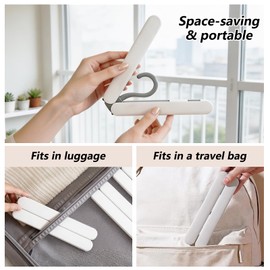 SALLO Foldable Travel Hangers with Clips, 4 Pack Beige