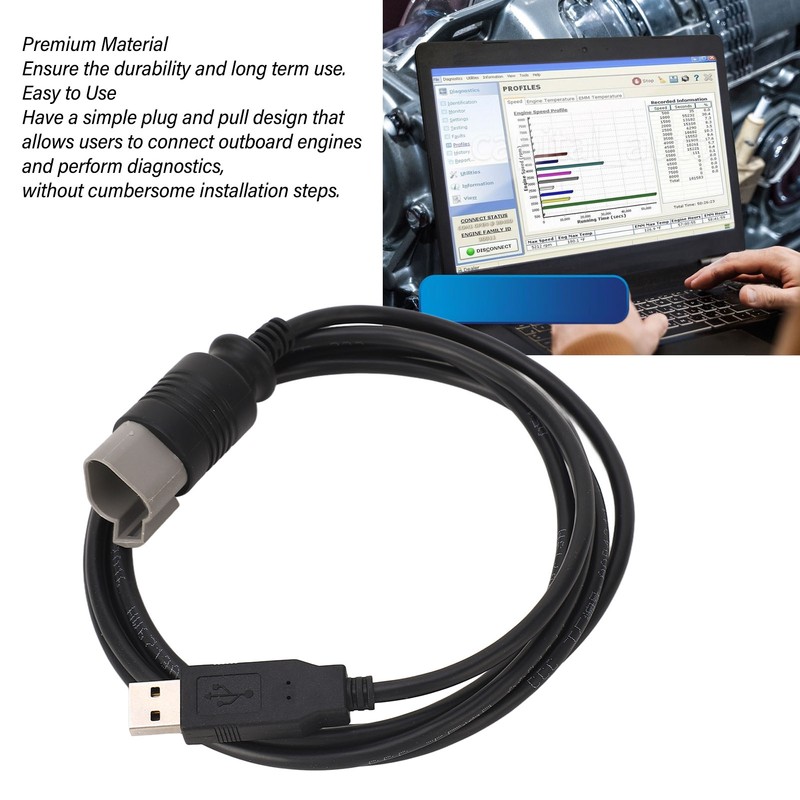 Outboard Diagnostic USB Adapter Cable Easy Operation OBD Cable Replacement