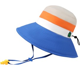 LEMONKID Kids Bucket Hat with Neck Flap UPF50+ Sun Protection Foldable Toddler Sun Hat for Boys and Girls (US, Alpha, Small, Blueberry Jam)