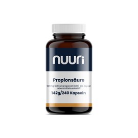nuuri Propionic Acid 240 Capsules - 500mg Pure Sodium Propionate - Short Chain Fatty Acids