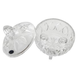 Amlong Crystal Lead-Free Clear Crystal Candy Jar with Lid, 4.8 inch Diameter, 6 inch High