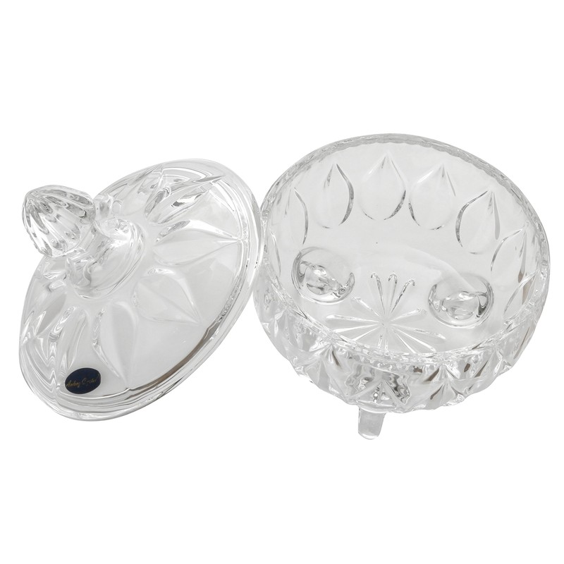 Amlong Crystal Lead-Free Clear Crystal Candy Jar with Lid, 4.8