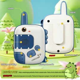 Walkie Talkies para Niños, Juguete walkie Talkie de Dinosaurio Adecuado para niños y niñas de 4 5 6 7 8 años Regalo de cumpleaños de Navidad(Dinosauri