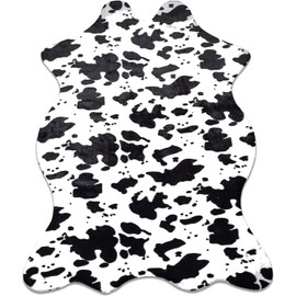 VDDR Cow Print Rug Faux Cowhide Rug Cute Area Rug Fun Western Room Decor for Bedroom Living Room Non-Slip (43 inches x 29 inches)