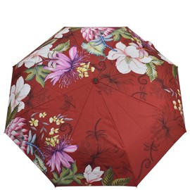 Anuschka Women's Original Printed Artwork Umbrella Auto Open/Close with UPF 50+ Sun Protection - Crimson Garden