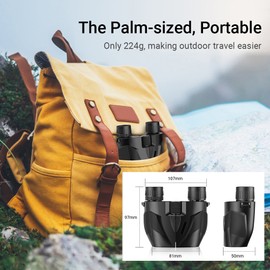 APEXEL 10x25 Binoculars for Adults & Kids High Powered FMC Lens BAK4 Prism Adjustable Interpupillary Distance Telescope Binoculars for Bird Watching Hiking Traveling Sports Concert with Carrying Bag