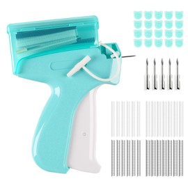 ilauke Label Gun Flex Clip Gun for Clothing, Quick Clothing Fixer Stitchy Quick Clothing Fixer with 5 Needles, 3000 Plastic Needles, Micro Stitchy Gun for Clothes Stitching Tool, Blue